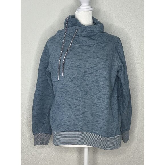 Women’s Columbia Sweatshirt High Neck Collar With Drawstrings Sz S Blue - Picture 1 of 9